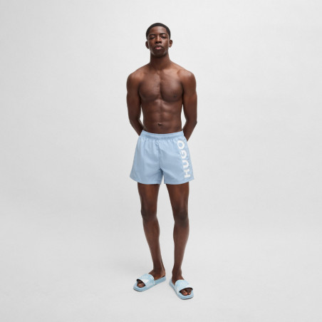 Mules HUGO MATCH_IT_SLID_EMLG Bleu Clair – Style graphique et fabrication italienne