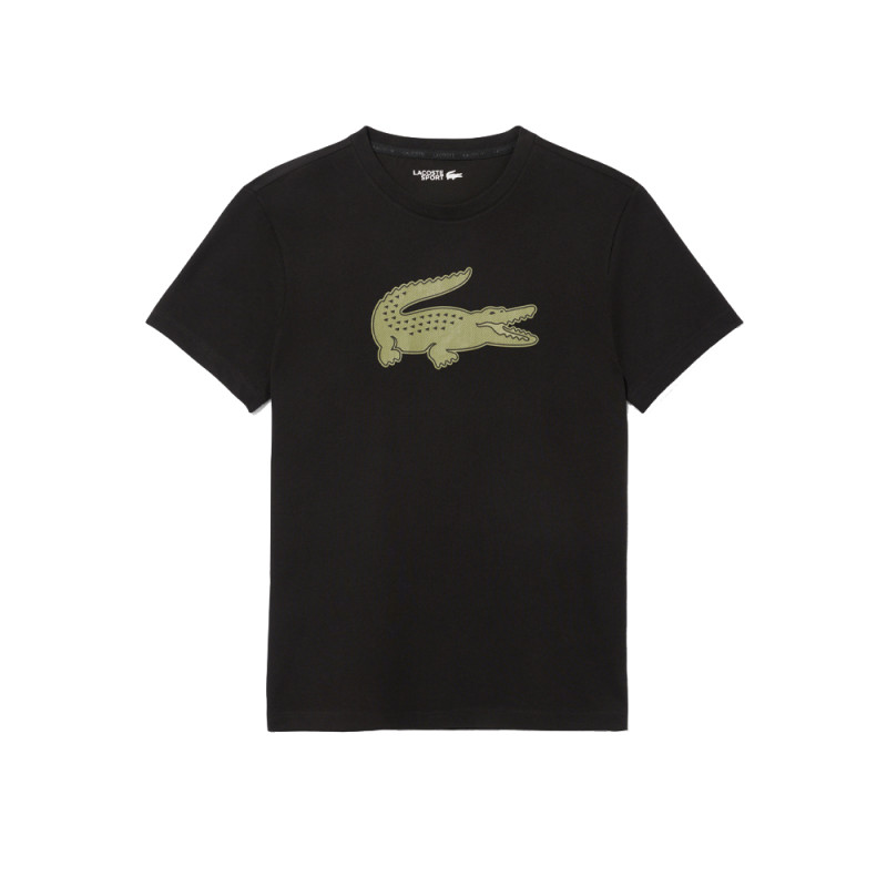 T-shirt Lacoste SPORT Noir et Vert Kaki – Performance et style emblématique