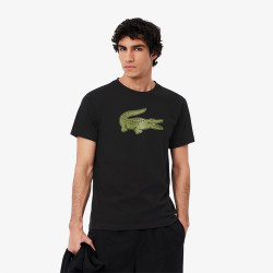 T-shirt Lacoste SPORT Noir et Vert Kaki – Performance et style emblématique