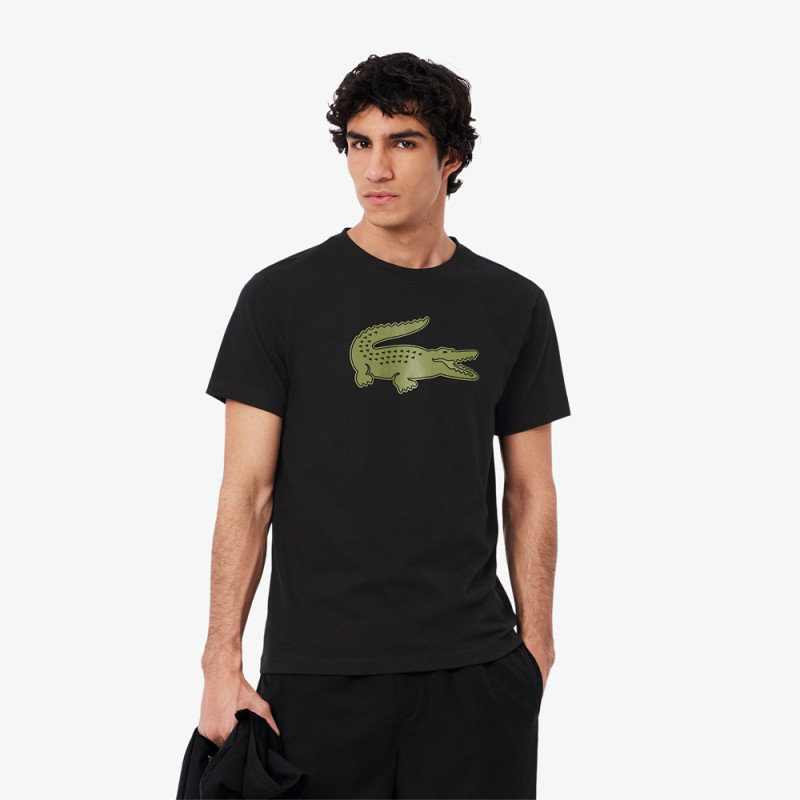 T-shirt Lacoste SPORT Noir et Vert Kaki – Performance et style emblématique