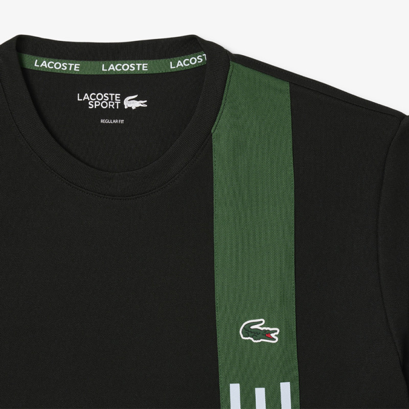 T-shirt Lacoste SPORT Noir et Vert – Performance et style dynamique