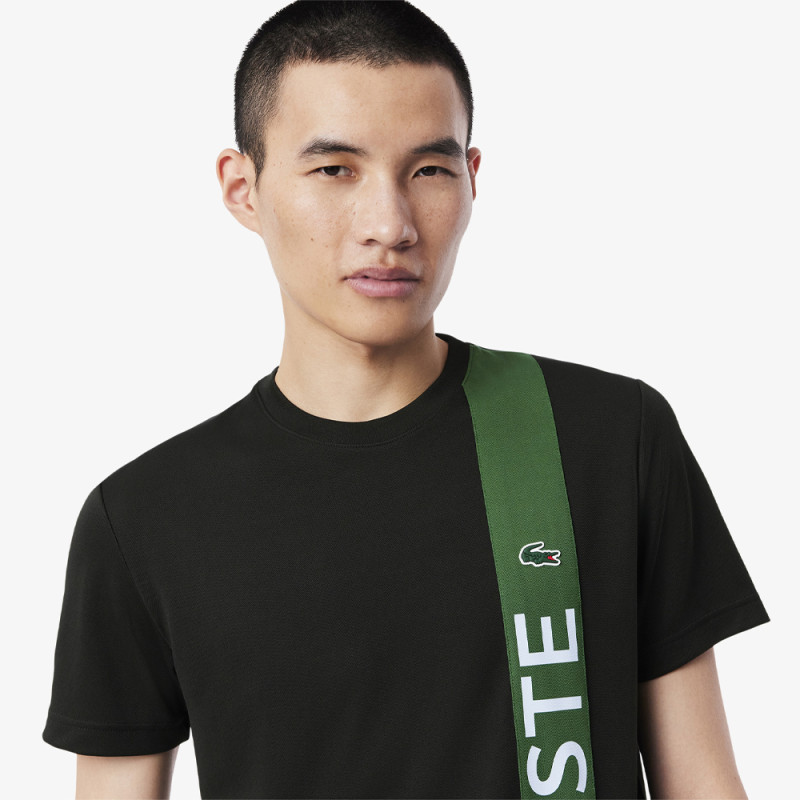 T-shirt Lacoste SPORT Noir et Vert – Performance et style dynamique