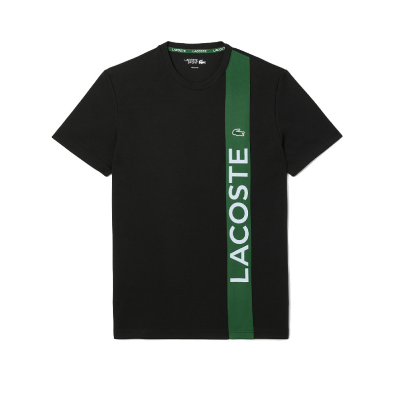 T-shirt Lacoste SPORT Noir et Vert – Performance et style dynamique