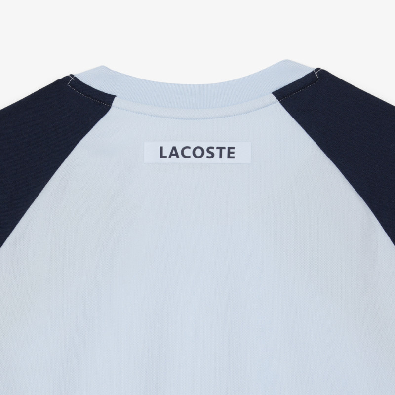 T-shirt Bleu Clair Lacoste Tennis color-block Ultra Dry – Performance et style sur le court