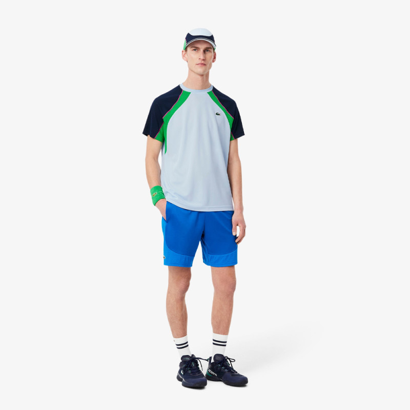 T-shirt Bleu Clair Lacoste Tennis color-block Ultra Dry – Performance et style sur le court
