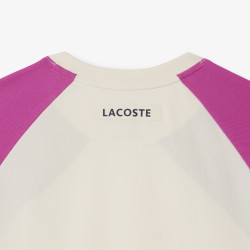T-shirt Blanc Lacoste Tennis color-block Ultra Dry – Performance et style sur le court