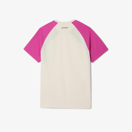 T-shirt Blanc Lacoste Tennis color-block Ultra Dry – Performance et style sur le court