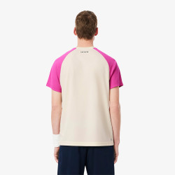 T-shirt Blanc Lacoste Tennis color-block Ultra Dry – Performance et style sur le court