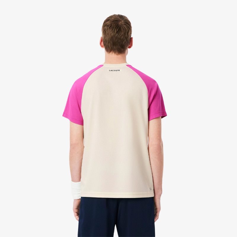 T-shirt Blanc Lacoste Tennis color-block Ultra Dry – Performance et style sur le court