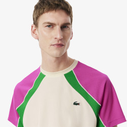 T-shirt Blanc Lacoste Tennis color-block Ultra Dry – Performance et style sur le court