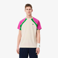T-shirt Blanc Lacoste Tennis color-block Ultra Dry – Performance et style sur le court