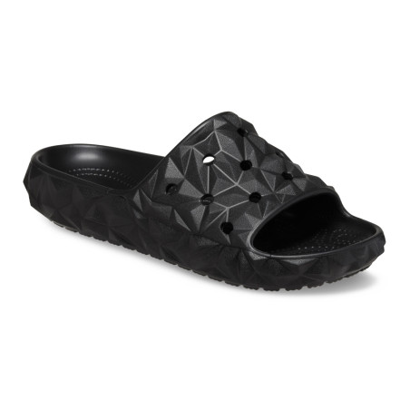 Claquettes Crocs Classic Geometric Slide V2 Noires – Style contemporain et confort emblématique