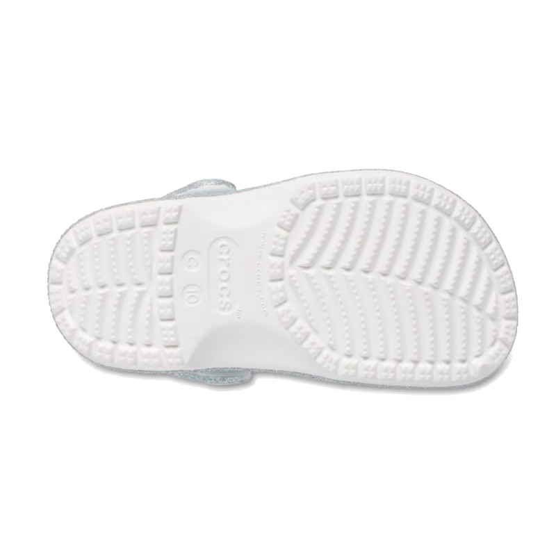 Sabot Crocs Classic Enfant Blanc Iridescent Glitter – Brillance et confort pour les plus jeunes