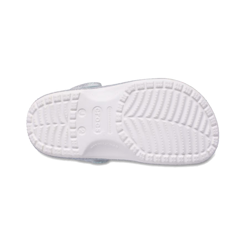 Sabot Crocs Petit Enfant Blanc Classic Iridescent Glitter Clog – Éclat et confort pour les tout-petits