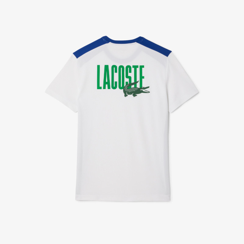 T-shirt Homme Lacoste Sport Color-Block – Bleu et Blanc – Confort & Performance