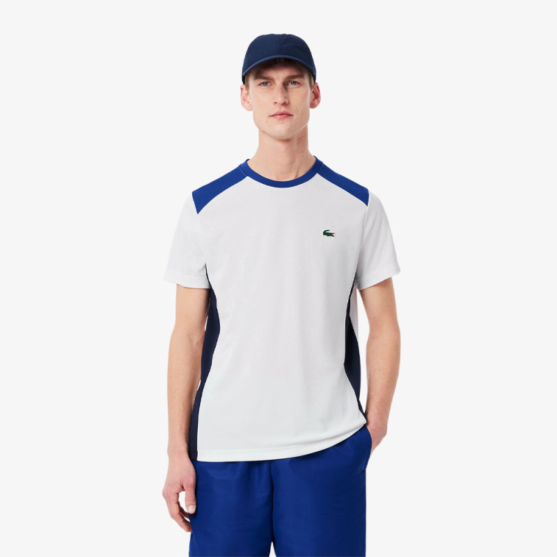 T-shirt Homme Lacoste Sport Color-Block – Bleu et Blanc – Confort & Performance