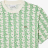 T-shirt Lacoste en coton monogramme blanc et vert – Élégance intemporelle et confort durable
