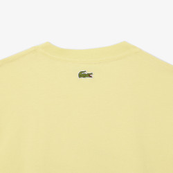 T-shirt Homme Lacoste Signature – Jaune – Jersey de Coton & Logo Imprimé