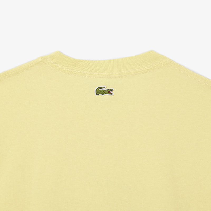 T-shirt Homme Lacoste Signature – Jaune – Jersey de Coton & Logo Imprimé