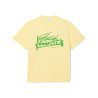 T-shirt Homme Lacoste Signature – Jaune – Jersey de Coton & Logo Imprimé