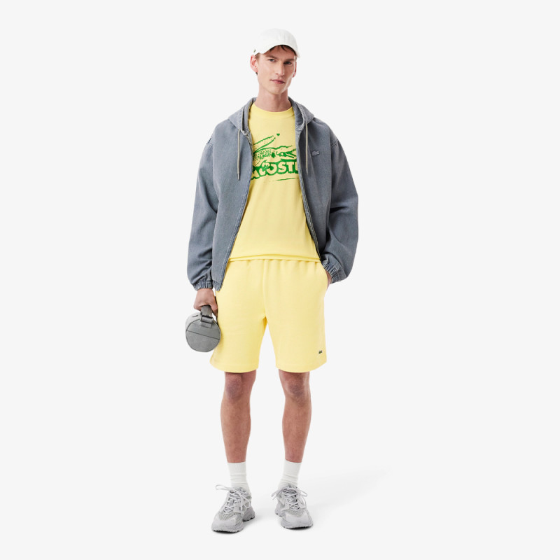 T-shirt Homme Lacoste Signature – Jaune – Jersey de Coton & Logo Imprimé