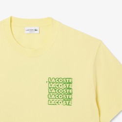 T-shirt Homme Lacoste Graphique – Jaune – Jersey de Coton Premium & Logo Stylisé
