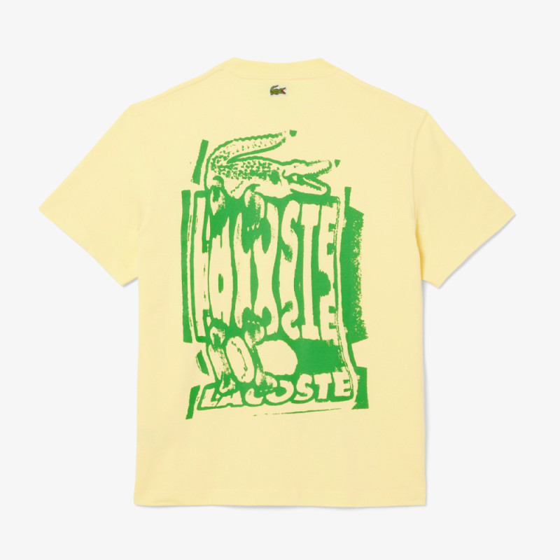 T-shirt Homme Lacoste Graphique – Jaune – Jersey de Coton Premium & Logo Stylisé