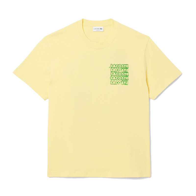 T-shirt Homme Lacoste Graphique – Jaune – Jersey de Coton Premium & Logo Stylisé