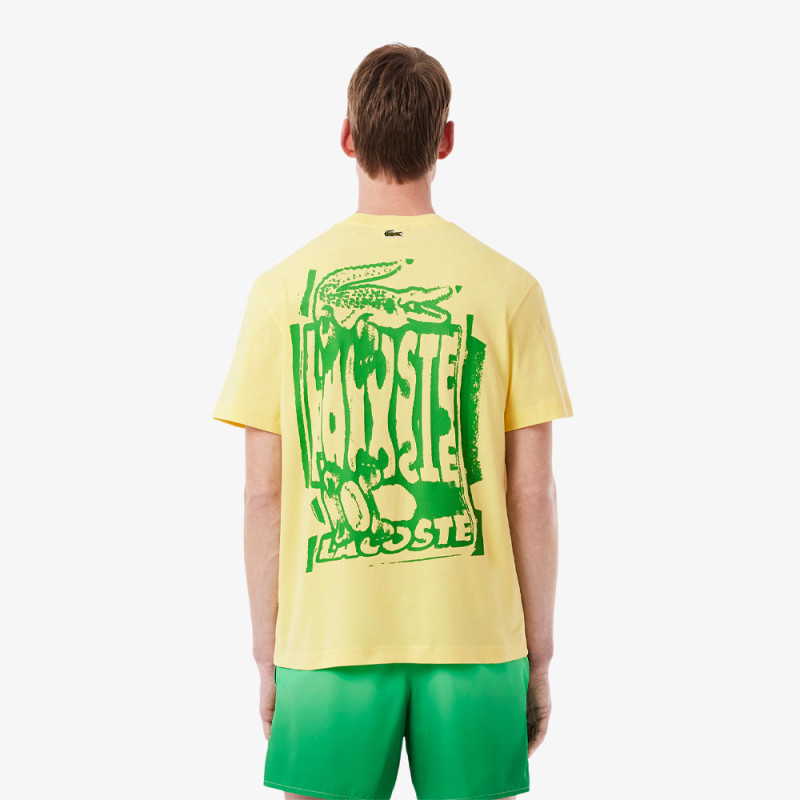 T-shirt Homme Lacoste Graphique – Jaune – Jersey de Coton Premium & Logo Stylisé