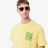 T-shirt Homme Lacoste Graphique – Jaune – Jersey de Coton Premium & Logo Stylisé