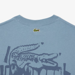 T-shirt Homme Lacoste Graphique – Bleu – Jersey de Coton Premium & Logo Stylisé