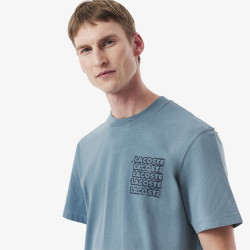 T-shirt Homme Lacoste Graphique – Bleu – Jersey de Coton Premium & Logo Stylisé