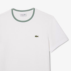 T-shirt Homme Lacoste – Blanc – Col Côtelé & Coton Premium – Regular Fit