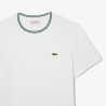 T-shirt Homme Lacoste – Blanc – Col Côtelé & Coton Premium – Regular Fit