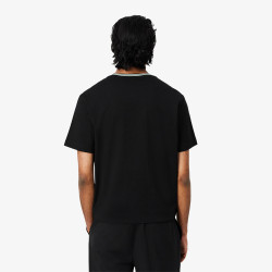 T-shirt Homme Lacoste – Noir – Col Côtelé & Coton Premium – Regular Fit