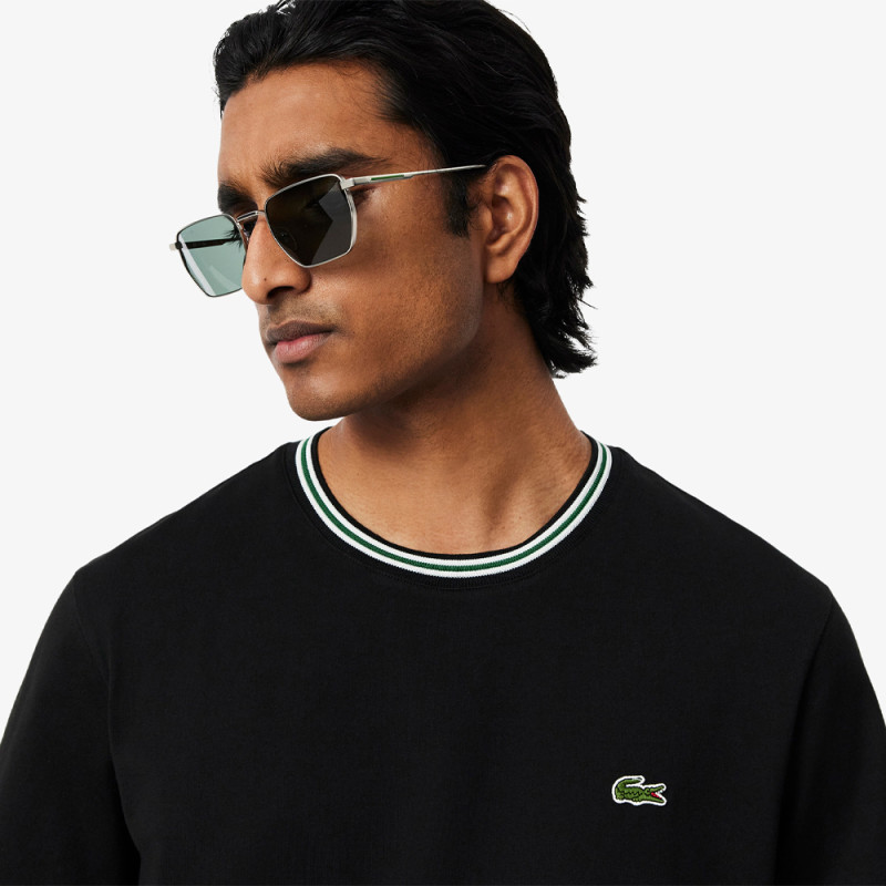 T-shirt Homme Lacoste – Noir – Col Côtelé & Coton Premium – Regular Fit