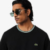 T-shirt Homme Lacoste – Noir – Col Côtelé & Coton Premium – Regular Fit