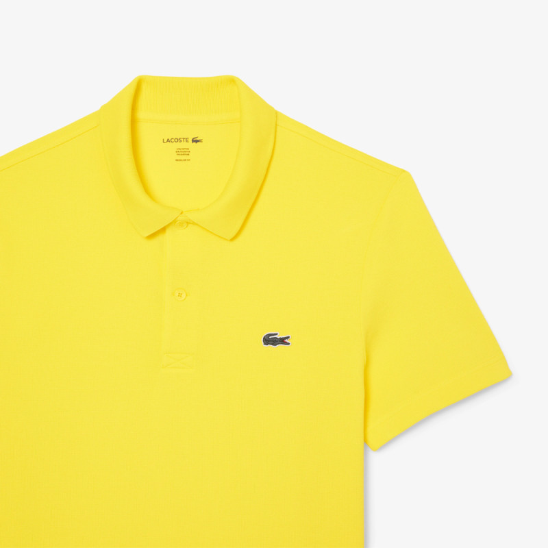 Polo Homme Lacoste – Jaune – Regular Fit & Coton Mélangé Respirant
