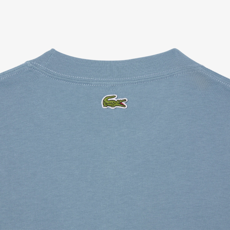 T-shirt Homme Lacoste Signature – Bleu – Jersey de Coton & Logo Imprimé