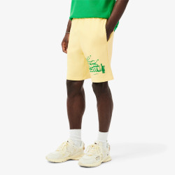 Short Homme Lacoste Graphique – Jaune – Molleton de Coton & Design Audacieux
