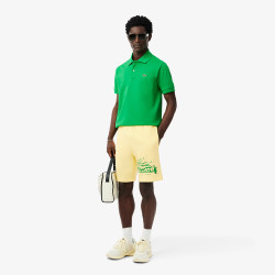 Short Homme Lacoste Graphique – Jaune – Molleton de Coton & Design Audacieux