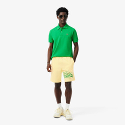 Short Homme Lacoste Graphique – Jaune – Molleton de Coton & Design Audacieux