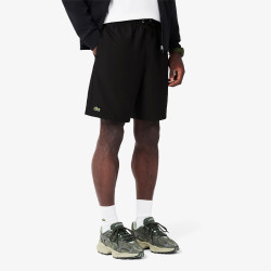 Short Homme Lacoste Sport – Noir – Taffetas Diamanté Léger & Respirant