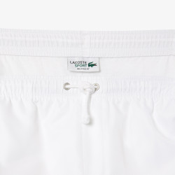 Short Homme Lacoste Sport – Blanc – Taffetas Diamanté Léger & Respirant