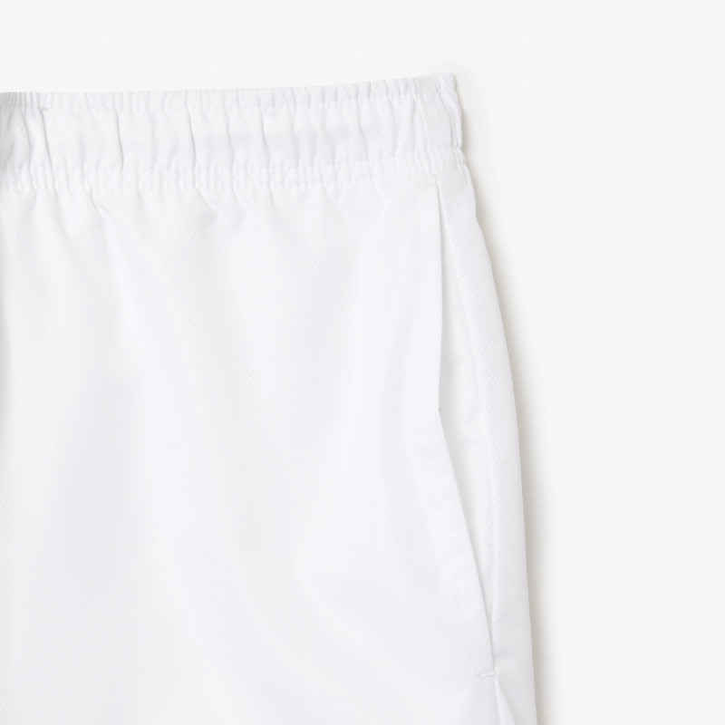 Short Homme Lacoste Sport – Blanc – Taffetas Diamanté Léger & Respirant