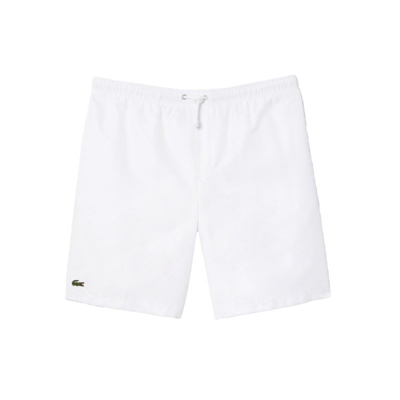 Short Homme Lacoste Sport – Blanc – Taffetas Diamanté Léger & Respirant