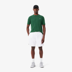 Short Homme Lacoste Sport – Blanc – Taffetas Diamanté Léger & Respirant