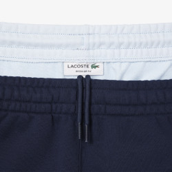 Short Homme Lacoste Color-Block Bleu – Molleton de Coton Doux & Style Sportif