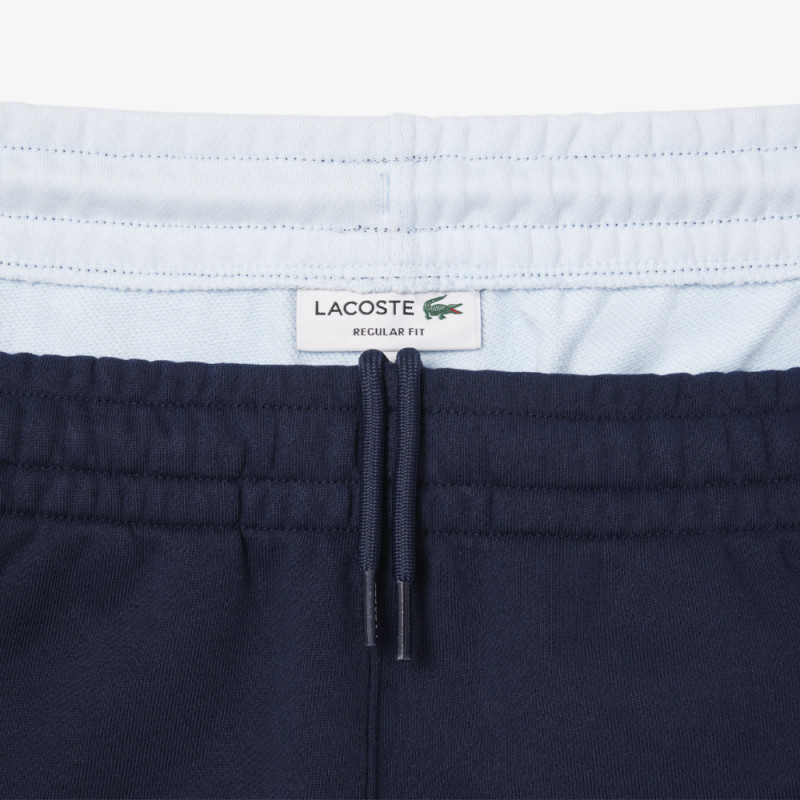 Short Homme Lacoste Color-Block Bleu – Molleton de Coton Doux & Style Sportif