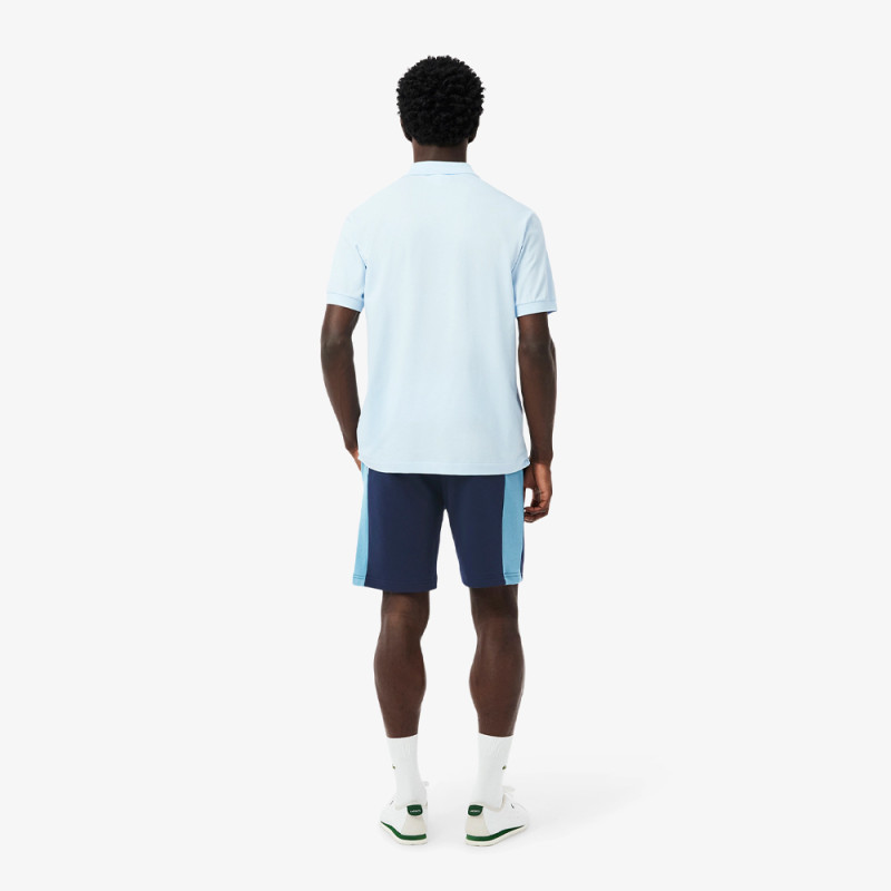 Short Homme Lacoste Color-Block Bleu – Molleton de Coton Doux & Style Sportif